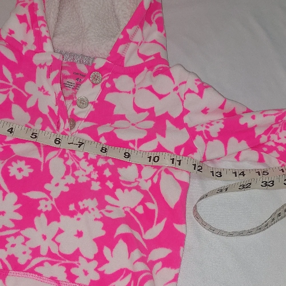 Carter's Bright Pink and White Floral Jacket.Fleece